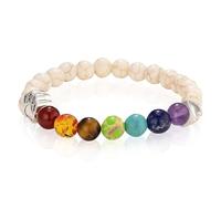 Pet Memorial Gifts, Dog Cat Memorial Gifts, Rainbow Bridge Bracelet for Beloved Dog Cat, for Dogs Lover Memory Gift and Women Men Who Loss of Pets, Pets Sympathy Gift (8mm Mixed Color Bead 7 Chakra)