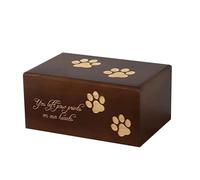 Pet Memorial Gifts Dog Urns With Paw Print For Deceased Dog Remembrancer Wood Urn Sympathy Gift For Funeral Pet Cremation Box For Ashes Dog