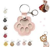 Pet Memorial Gifts for Cat Dog Cute Leather Paw Keychain Pet Hair Keepsake Keyring for Paw Charm Key Holder Bag Purse