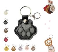 Pet Memorial Gifts for Cat Dog Cute Leather Paw Keychain Pet Hair Keepsake Keyring for Paw Charm Key Holder Bag Purse