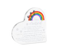 Pet Memorial Gifts for Loss of Cat Dog Rainbow Bridge Table Decor for Women Men Sympathy Remembrance Gift for Pet Owner Acrylic Desk Plaques Sign for Dog Cat Passing Away Bereavement Condolence Gifts