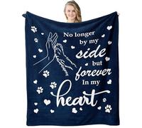 Pet Memorial Gifts for Loss of Dog Cat, Dogs Cats Bereavement Remembrance Gifts, Pass Away Condolence Presents for Friends Pet Owner, Sympathy Throw Blanket for Pet Owner 60'' X 50'' (Dark Blue)