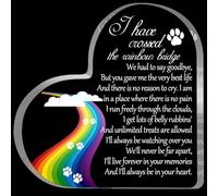 Pet Memorial Gifts, Sympathy Gift for Loss of Dog Cat, Pet Memorial Acrylic Rainbow Bridge Decorations Condolences Gifts for Pet Loss Remembrance Keepsake