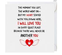 Pet Memorial Greeting Card, 'There Will Never Be Another You', 6x6 Inch, 300gsm, with White Envelope