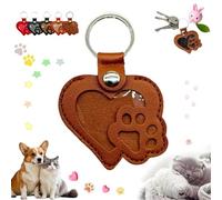Pet Memorial Keychain, Cat Paw Shaped Leather Keychain for Collecting Cat And Dog Hair, Dog Fur Storage Key Chain, Pet Memorial Gifts for Bag Purse Paw Charm Key Holder