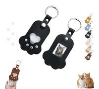 Pet Memorial Keychain,Dog Paws Keepsake Photo Holder,Leather Dog Cat Paw Keychain,Cat Paw Shaped Keychains,Cats Paws Shaped Keychains,Pet Memorial Gift Keyring,Dogs Lover Gift