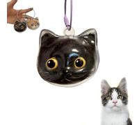 Pet Memorial Keychain for Cat, Transparent Ashes & Hair Keepsake Pendant, Loss of Pet for Women Men, Bereavement Comfort Cremation Jewelry for Grieving (Yellow)