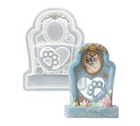 Pet Memorial Mold - Hollow Tombstone Resin Casting Form, Epoxy Craft Template | decorative keepsake shaping design for house mantel fireplace shelf bookcase display cabinet table nightstand dresser va