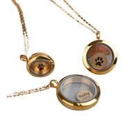 Pet Memorial Necklace for Ashes, Paw Print Photo Keepsake Pendant - Hold Dog or Cat Fur, A Comforting Connection to Your Forever Buddy