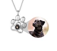 Pet Memorial Necklace Gifts - Custom Pet Picture - Personalized Engraved Photo Pendant - Sympathy Gift for Pet Lover