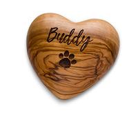 Pet Memorial Olive Wood Pawprint Heart Ornament Dog Cat Rabbit Horse Paw Print Pet Sympathy Gift, Personalised Animal Loss Keepsake Dog Lover Cherished Gift Animal Remembrance Family Friend Meaningful