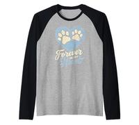 Pet Memorial Paw Print Forever in My Heart Raglan Baseball Tee