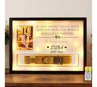 Pet Memorial Picture Frame Dog Collar Shadow Box 14"x11", Sympathy Remembrance Gift Keepsake for Loss of Dog or Cat, for Most Large Size Collars