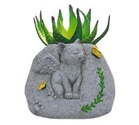 Pet Memorial Planter, Cat/Dog Angel Figurine Memorial Statues Resin Planter Pots, Small Pots Plant Decor, Indoor Outdoor for Pet Lovers