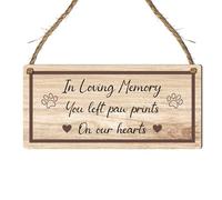 Pet Memorial Plaque - ‘In Loving Memory, You Left Paw Prints on Our Hearts’ Pet Loss Remembrance Plaque, Sympathy Gift for Dogs, Cats, and Beloved Pets (Small: 19 cm (H) × 9 cm (W))