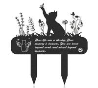 Pet Memorial Plaques Cat Stake - Cat Memorial Grave Garden Decorations Personalised Waterproof Mental Cemetery Decor Personalised Pet Memorial Gifts For Garden Sympathy Garden Stake Markers Ornaments