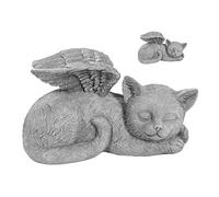 Pet Memorial Sculpture Resin Sleeping Angel Garden Statue for Outdoors Memorial Gift in Bright Colors (Angel Cat)