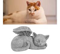 Pet Memorial Sculpture Vivid Shape Sleeping Pet Angel Garden Statue, Wear Resistant and Scratch Resistant, Thoughtful Beloved Owners (Angel Cat)