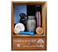 Pet Memorial Shadow Box Frame 9.25x13 Large Memorial and Sympathy Gift for Loss of Dog Picture and Keepsake Display Case with Rainbow Bridge Drawer- You were My Favorite Hello and My Hardest Goodbye