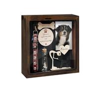 Pet Memorial Shadow Box, Rustic Collar Holder Picture Frame, Dog Wooden Sculpture, Pet Hair Fur Jar, Dogs Sympathy Card, Pet Lovers