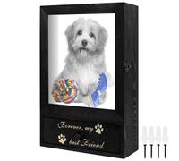 Pet Memorial Shadow Box Wooden Pet Memorial Picture Frame with Deep Drawer Memorial Gift Frame Pet Urn for Ashes Display Case for Dogs & Cats Remembrance