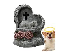 Pet Memorial Stone,Dog Headstones Cat Grave Marker | Solar Powered Pet Memorial Sign, Sleeping Cat Statue, Garden Decor for Loss of Cats & Dogs