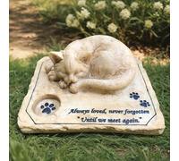 Pet Memorial Stone Marker for Cat, 3D Cat Sculpture Garden Stone for Loved Pet, Cat Grave Marker Stone Headstone Tombstone, Garden pet Decoration Loss of Cat Gifts