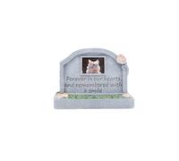 Pet Memorial Stone with Picture Frame, Resin Grave Marker Bereavement Gift for Cat Dog, Sympathy Tombstone Commemoration(Style C)