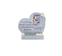 Pet Memorial Stone with Picture Frame, Resin Grave Marker Bereavement Gift for Cat Dog, Sympathy Tombstone Commemoration(Style D)