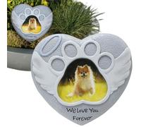 Pet Memorial Stones - Cat Memorial Stone | Plaquee Memorial for Dogs | Love in Heart Loss of Dogs Memorial | Pet Tombstone | Sky Markers Bereavement Resin with Frame
