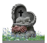 Pet Memorial Stones for Dogs - Dog Headstones Cat Grave Marker | Solar Powered Garden Statue, Pet Grave Markers, Sleeping Cat Statue, Garden Stone Outdoor Decor