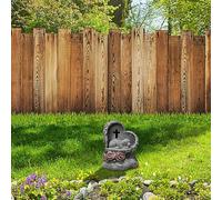 Pet Memorial Stones for Dogs, Pet Grave Stone Tombstone, Solar Powered Memorial Sign, Sleeping Cat Statue, Garden Decor for Loss of Cats & Dogs