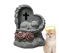 Pet Memorial Stones, Heart Shape Cat/Dog Memorial Sign, Resin Pet Loss Sympathy Remembrance Statue Memorial Statue Dog Tombstone Placed In The Garden For Cat Dog