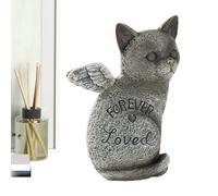 Pet Memorial Stones - Solid Resin Tombstone, Waterproof Cat Sculpture, Indoor Memorial Statue | Backyard Tomb, Cafe Interior, Living Room Fireplace, Desktop G