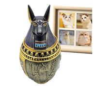 Pet Memorial Urn Box - Resin Dog Ash Container, Ashes Keepsake Holder, Hand Painted Resin Figurine Artwork | Timeless Decorative Memory for Funeral Cemetery Burial Tabletop Outdoor Family