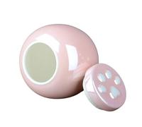 Pet Memorial Urn Ceramic, White Pink Footprint Ashes Container for Dogs Cats, 170ml 350ml 800ml Keepsake with Engraving(Pink,170ml)