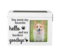 Pet Memorial Urn - Wooden Photo Frame Keepsake, Loss And Grief Gift, Personalized Picture Box, Cremation Ash Holder, Large Memory Container, Perfect For Dog Cat Natural Wood