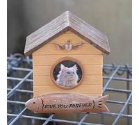 Pet Memorial Urns for Dogs or Cats Ashes, Resin Funeral Pets Memorial Urns with Photo Frame, Cremation Urns Keepsake Memory Box, Casket Burial Ashes Urn for Pets