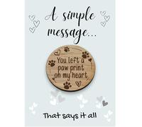 Pet Memorial ‘You Left Paw Prints On My Heart’ Hug Pocket Gift Token Card Set Dog Cat Paw Print Sympathy Gift Animal Remembrance Keepsake Family Friend Meaningful Cherished Bereavement Rainbow Bridge