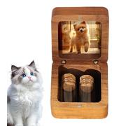 Pet Memory Box, Dog Hair and Teeth Storage Box, Glass Bottle Storage for Cat Lovers, Collection for Memory Ash, Claws, Feathers, Rabbits