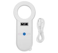Pet Microchip Scanner 134.2Khz USB Rechargeable Organic Light Emitting Diode Display Portable Pet Chip ID Reader for Veterinary Clinics Farms Livestock Management White