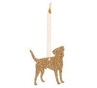 Pet Mirrors Border Terrier Style B Glitter Christmas Decoration (Red)
