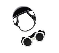 Pet Motorcycles Helmet and Goggles Set with Soft Padding for Small Dog Cats Protective Eyewears Motorcycling Ride Pet Goggles