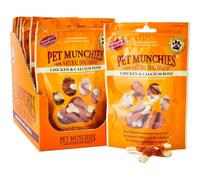 Pet Munchies Chicken and Calcium Bones Dog Treats, Premium Dog Chews with Natural Real Meat, Low in Fat and High in Protein 100g (Pack of 8)