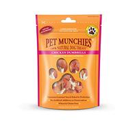 Pet Munchies Chicken and Rawhide Dumbbells Dog Treats, Premium Grain Free Dog Chews with Natural Real Meat, Low in Fat and High in Protein 80g (Pack of 8)
