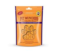 Pet Munchies Chicken with Blueberry Sticks Dog Treats, Healthy Grain Free Dog Chews with Natural Real Meat, Low in Fat and High in Protein 80g (Pack of 8)