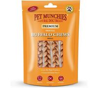 Pet Munchies Small Buffalo Dental Chews, Healthy, Natural and Long-Lasting Dog Treats, Grain Free and Low in Fat 55g, Pack of 8 (32 Chews)
