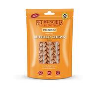 Pet Munchies Small Buffalo Dental Chews, Healthy, Natural and Long-Lasting Dog Treats, Grain Free and Low in Fat 55g, Pack of 8 (32 Chews)