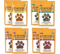 Pet Munchies Training Treats Mixed Pack of 8-2x Chicken + 2X Chicken & Liver + 2X Sushi + 2X Duck - All 4 Varieties in 1 Bundle