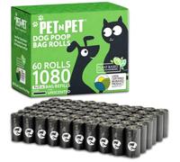 PET N PET 1080 Count Biodegradable Poo Bags Dogs USDA Certified 41% Plant based 72 Thick Dog Poop Bags Rolls 9x13 Leak-Proof Black Unscented